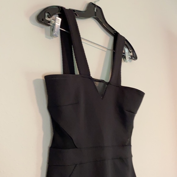 NWOT French Connection Sicily Scuba Black Mesh Waist Cutout Dress  Sz 6 - Picture 4 of 12